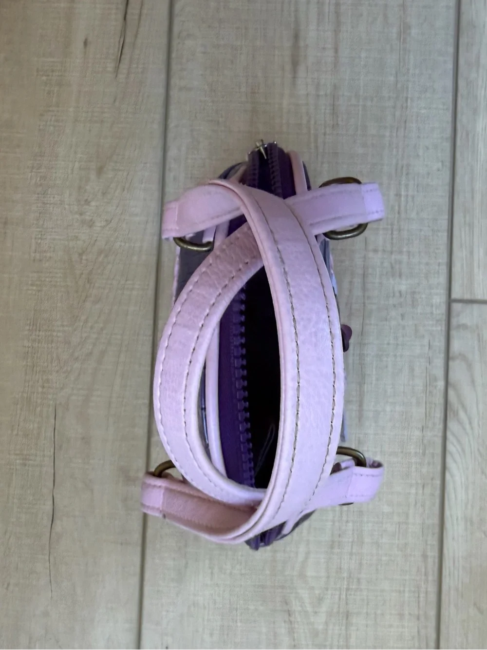 Gymboree purse VTG “Backyard Explorer” Purple Butterfly Bag Patent Faux Leather